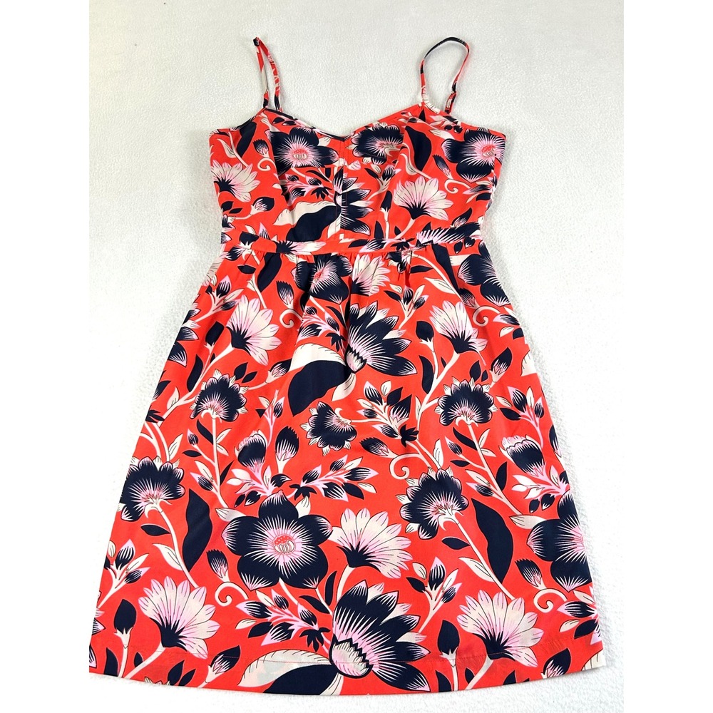 J.Crew Floral Cami Dress Womens 2 Red Preppy Summer Style 43841